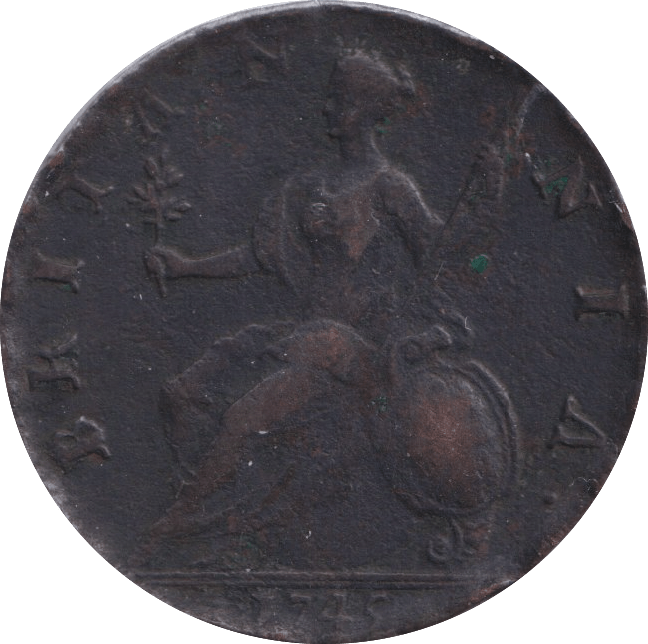 1745 HALFPENNY ( FINE ) - Halfpenny - Cambridgeshire Coins