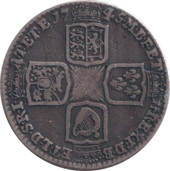 1745 SHILLING ( FINE ) - Shilling - Cambridgeshire Coins