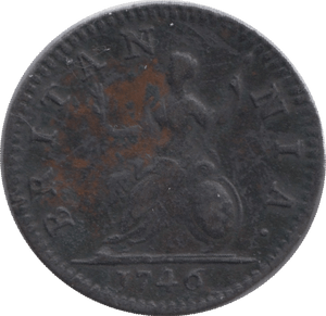 1746 FARTHING ( GVF ) - Farthing - Cambridgeshire Coins