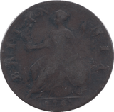 1747 HALF PENNY ( NF ) 2 - Halfpenny - Cambridgeshire Coins