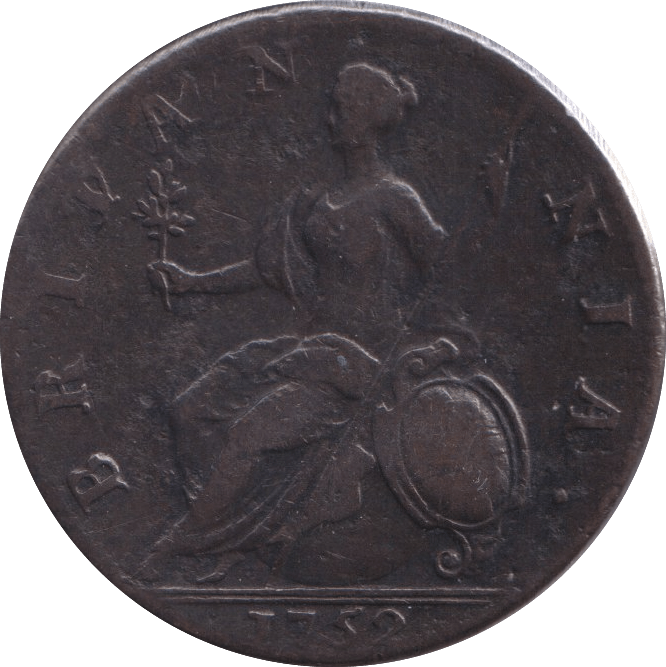 1752 HALFPENNY ( VF ) - Halfpenny - Cambridgeshire Coins