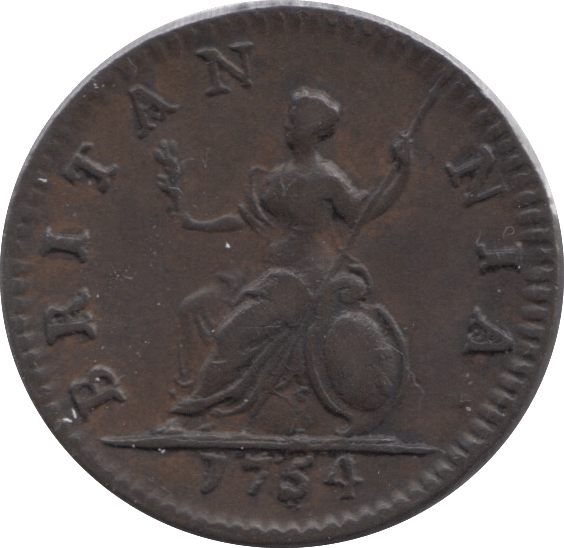 1754 FARTHING ( AUNC ) - Farthing - Cambridgeshire Coins