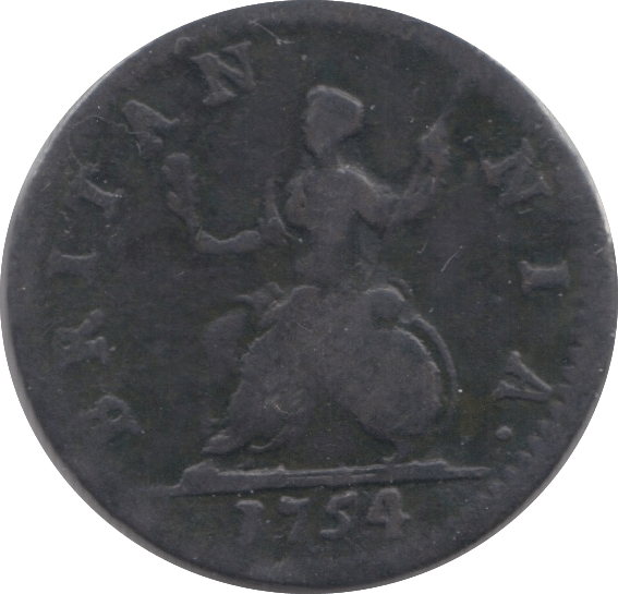 1754 FARTHING ( FINE ) - Farthing - Cambridgeshire Coins