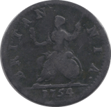 1754 FARTHING ( FINE ) - Farthing - Cambridgeshire Coins