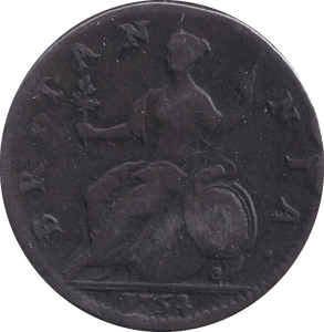 1754 HALFPENNY ( FINE ) - Halfpenny - Cambridgeshire Coins