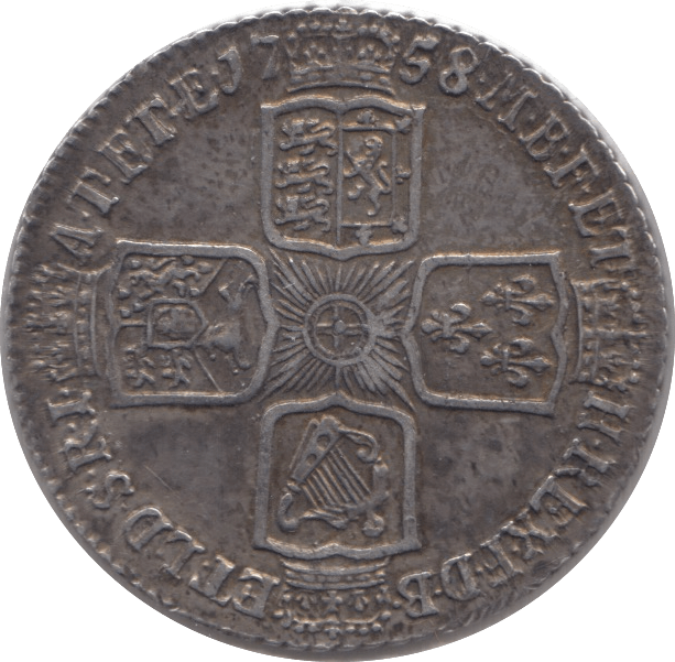 1758 SHILLING ( EF ) 12 - Shilling - Cambridgeshire Coins