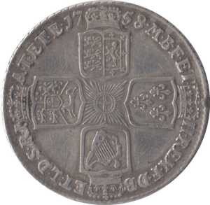 1758 SHILLING ( VF ) - Sixpence - Cambridgeshire Coins