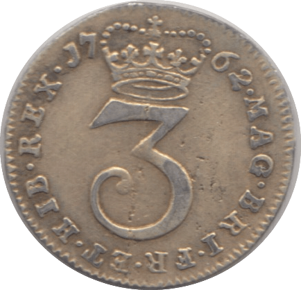 1762 MAUNDY THREEPENCE ( GF ) - Maundy Coins - Cambridgeshire Coins