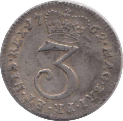 1762 MAUNDY THREEPENCE ( VF ) 5 - Maundy Coins - Cambridgeshire Coins