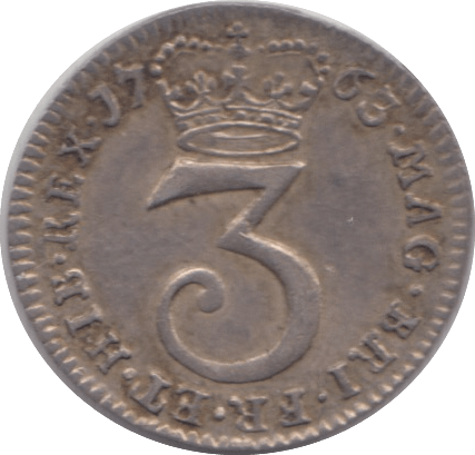 1763 MAUNDY THREEPENCE ( AUNC ) - Maundy Coins - Cambridgeshire Coins