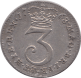 1763 MAUNDY THREEPENCE ( EF ) - Maundy Coins - Cambridgeshire Coins