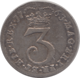 1763 MAUNDY THREEPENCE ( GF ) 1 - Maundy Coins - Cambridgeshire Coins