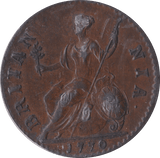 1770 HALFPENNY ( EF ) - Halfpenny - Cambridgeshire Coins