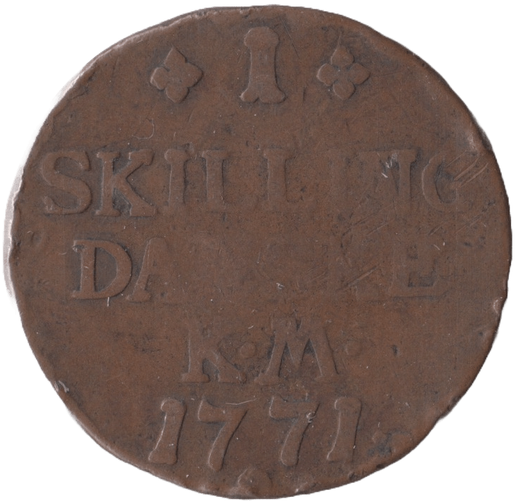 1771 ONE SKILLING DENMARK - WORLD COINS - Cambridgeshire Coins