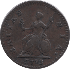 1773 FARTHING ( EF ) NO STOP AFTER REX - Farthing - Cambridgeshire Coins