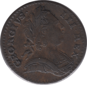 1773 FARTHING ( EF ) NO STOP AFTER REX - Farthing - Cambridgeshire Coins