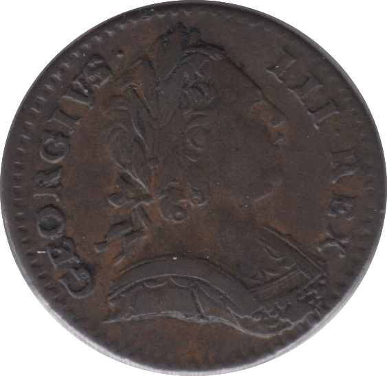 1773 FARTHING ( EF ) NO STOP AFTER REX - Farthing - Cambridgeshire Coins