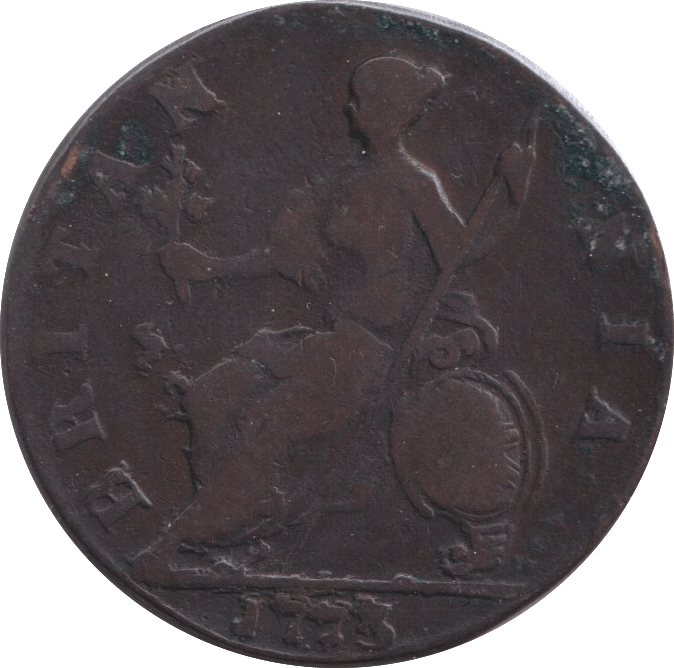 1773 HALFPENNY ( FINE ) - Halfpenny - Cambridgeshire Coins