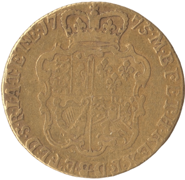 1775 GOLD ONE GUINEA GOLD ( FINE ) - Guineas - Cambridgeshire Coins