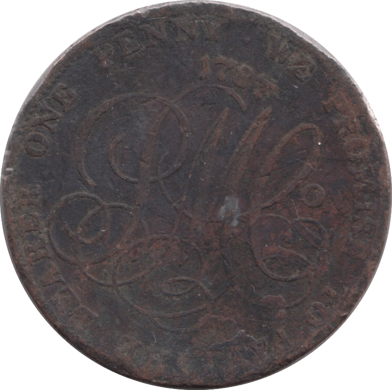 1787 DRUID PENNY TOKEN - PENNY TOKEN - Cambridgeshire Coins