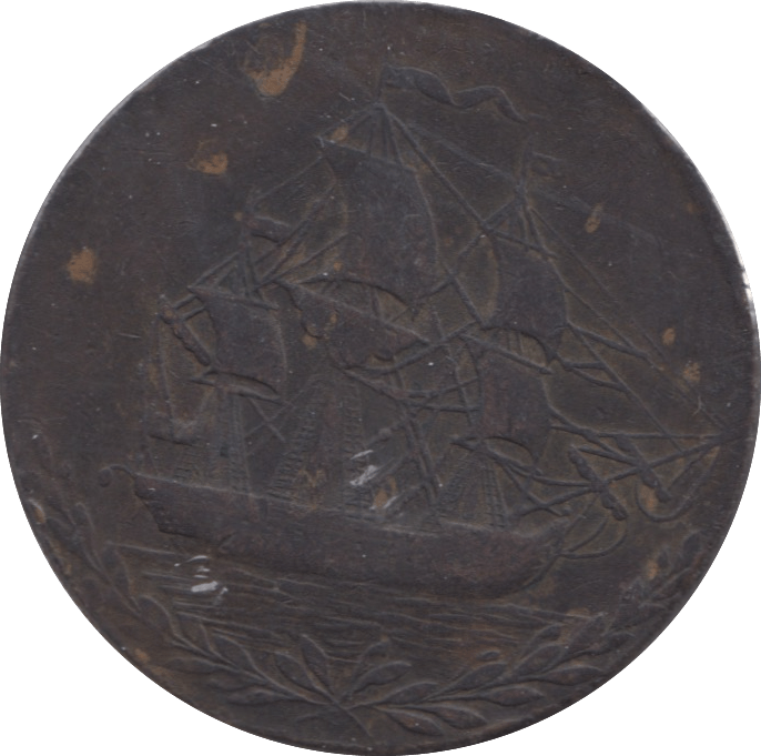 1791 HALFPENNY HULL SHIP REVERSE REF 306 - Token - Cambridgeshire Coins