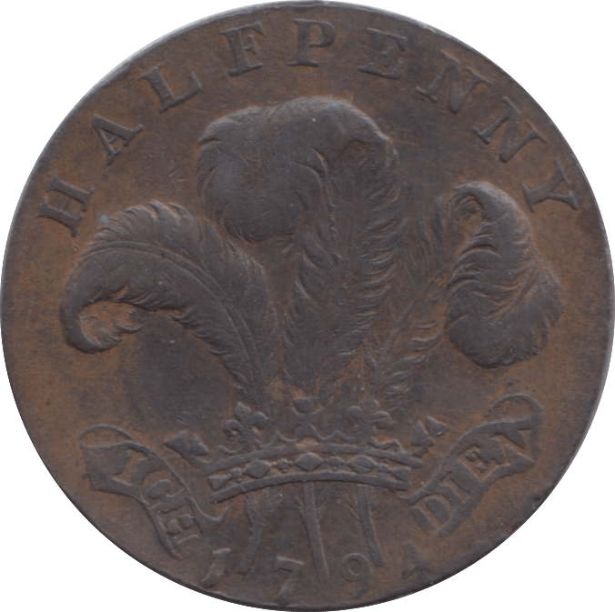 1794 HALFPENNY TOKEN GEORGE PRINCE OF WALES REF 316 - Token - Cambridgeshire Coins