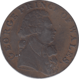 1794 HALFPENNY TOKEN GEORGE PRINCE OF WALES REF 316 - Token - Cambridgeshire Coins