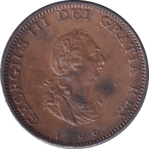 1799 FARTHING ( UNC ) - Farthing - Cambridgeshire Coins