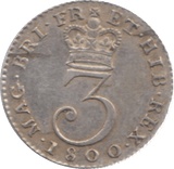 1800 MAUNDY THREEPENCE ( GVF ) - Maundy Coins - Cambridgeshire Coins