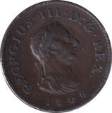 1806 FARTHING ( GVF ) 2 - Farthing - Cambridgeshire Coins