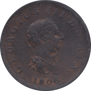 1806 HALFPENNY ( EF ) A - Halfpenny - Cambridgeshire Coins