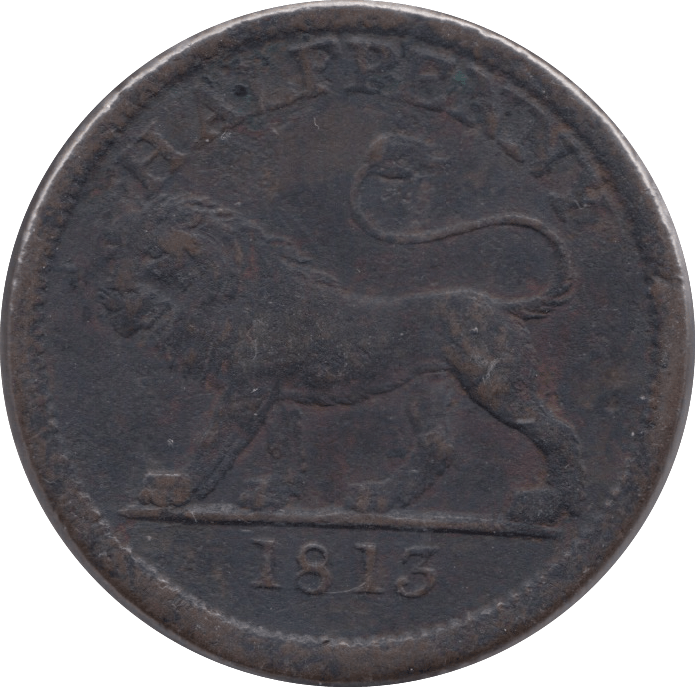 1813 HALFPENNY COPPER COMPANY TOKEN LION AND BRITANNIA - Token - Cambridgeshire Coins