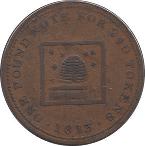 1813 PENNY TOKEN BILSTON - Token - Cambridgeshire Coins