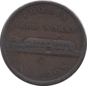 1813 PHOENIX IRON WORKS GLASGOW PENNY TOKEN - Token - Cambridgeshire Coins