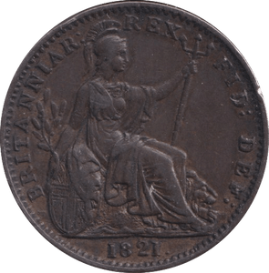 1821 FARTHING ( AUNC ) - Farthing - Cambridgeshire Coins