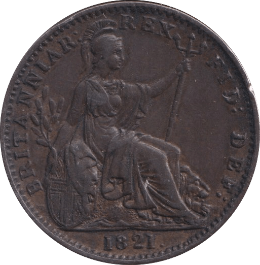 1821 FARTHING ( AUNC ) - Farthing - Cambridgeshire Coins