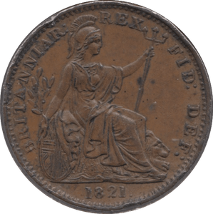 1821 FARTHING ( EF ) 1 - Farthing - Cambridgeshire Coins