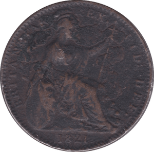 1821 FARTHING ( F ) A - Farthing - Cambridgeshire Coins