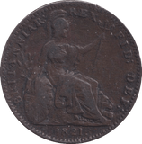 1821 FARTHING ( FINE ) 2 - Farthing - Cambridgeshire Coins