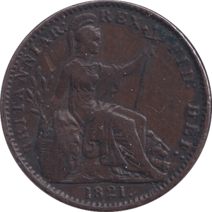 1821 FARTHING ( GVF ) - Farthing - Cambridgeshire Coins