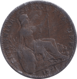 1821 FARTHING ( VF ) - Farthing - Cambridgeshire Coins