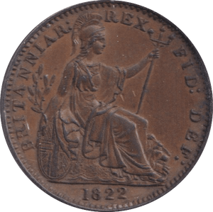 1822 FARTHING ( AUNC ) - Farthing - Cambridgeshire Coins