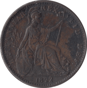 1822 FARTHING ( EF ) 2 - Farthing - Cambridgeshire Coins