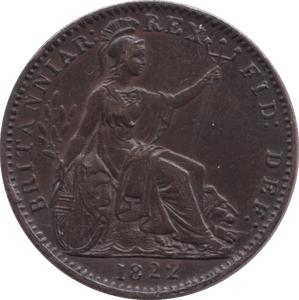 1822 FARTHING ( EF ) - Farthing - Cambridgeshire Coins