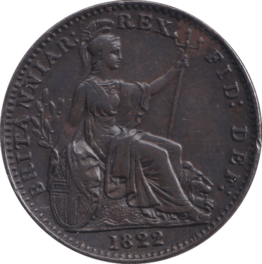 1822 FARTHING ( EF ) - Farthing - Cambridgeshire Coins