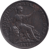 1822 FARTHING ( EF ) - Farthing - Cambridgeshire Coins