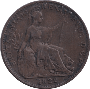 1822 FARTHING ( FINE ) - Farthing - Cambridgeshire Coins