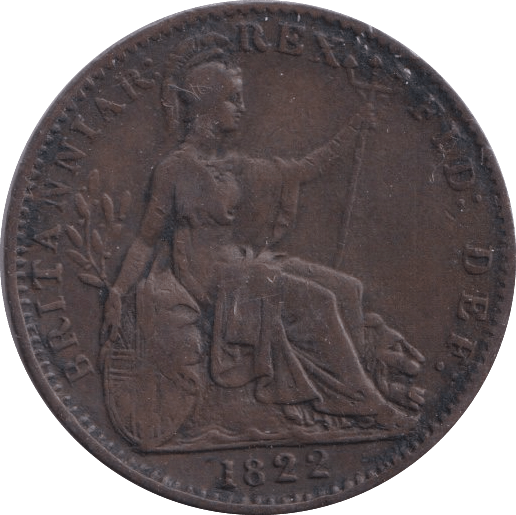 1822 FARTHING ( FINE ) - Farthing - Cambridgeshire Coins