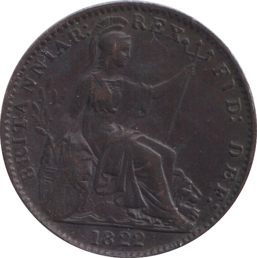 1822 FARTHING ( GVF ) - Farthing - Cambridgeshire Coins