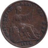 1822 FARTHING ( VF ) - Farthing - Cambridgeshire Coins